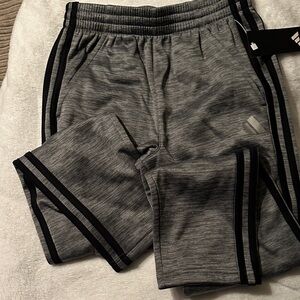 adidas Kids Gray Joggers with Black Accents